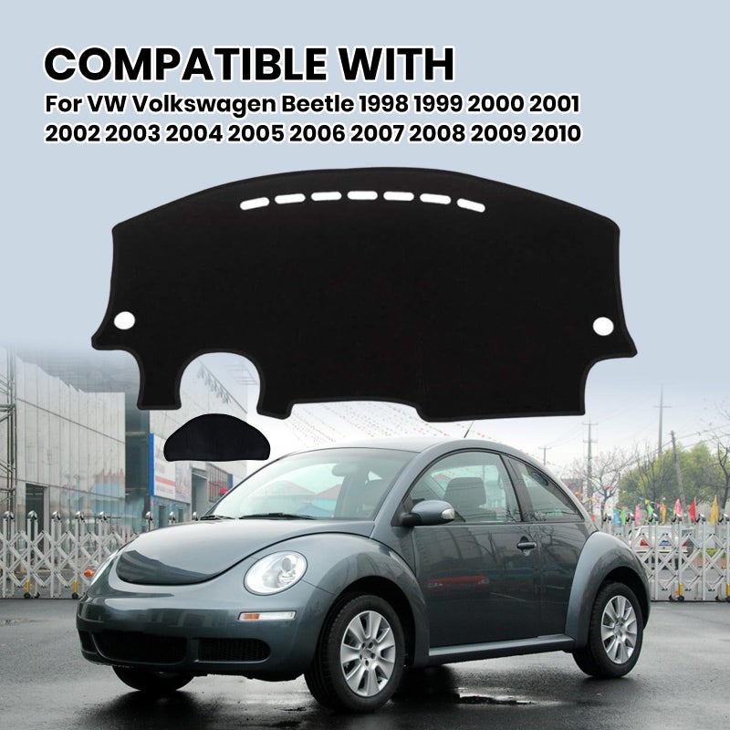 Clidr Dashboard Cover Dash Cover Mat Pad DashMat for 1998-2010 VW Volkswagen Beetle (Black Edge) - Image 2